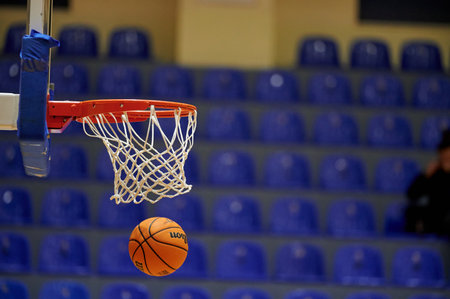 KHARKIV, UKRAINE - DECEMBER 11, 2020: Willson official ball of Ukrainian Basketball Super leagueのeditorial素材