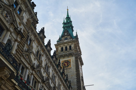 HAMBURG, GERMANY - JULY 25, 2019: Rathaus. Hamburg town hall.のeditorial素材