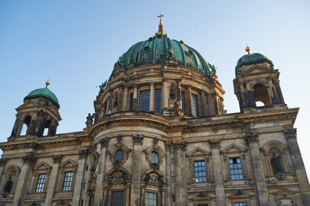 BERLIN, GERMANY - JULY 26, 2019: Berlin Cathedral or Berliner Dom and Museum Island or Museumsinsel near Spree River in Berlin, Germany, Europe.のeditorial素材