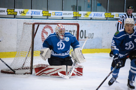 KHARKIV, UKRAINE - DECEMBER 24, 2019: The match of Ukrainian hockey league Dinamo Kharkiv vs Donbassのeditorial素材