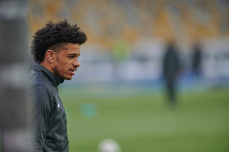 KYIV, UKRAINE - FEBRUARY 21, 2021: Taison during the football match of Ukrainian Premiere League FC Shakhtar - FC Ruhのeditorial素材