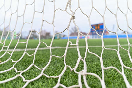 Soccer or football net backgroundの写真素材