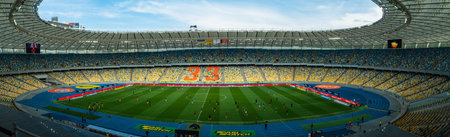 KYIV, UKRAINE - MAY 1, 2021: NSC Olympic. The football match of UPL FC Shakhtar vs SC Dnipro-1