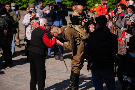 KYIV, UKRAINE - MAY 9, 2015. The Victory Day. The Victory Park. The celebration of the 76th...