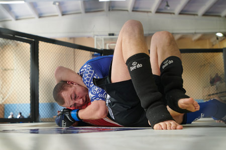KHARKIV, UKRAINE - APRIL 24, 2021: The Ukrainian Cup of MMA.