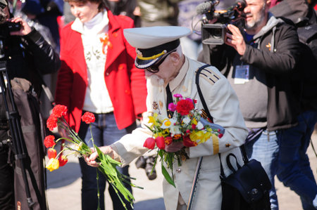 KYIV, UKRAINE - MAY 9, 2015. The Victory Day. The Victory Park. The celebration of the 76th...