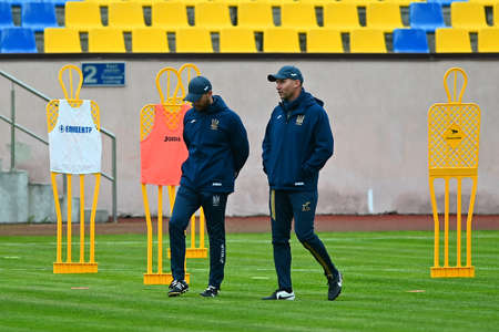 Kharkiv, Ukraine - June 2, 2021: Andrii Shevchenko. Open training of Ukraine national team before football match vs North Ireland.のeditorial素材