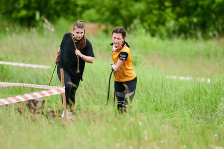 Kharkiv, Ukraine - June 5, 2021: Traditional Sports Races of Nation.のeditorial素材