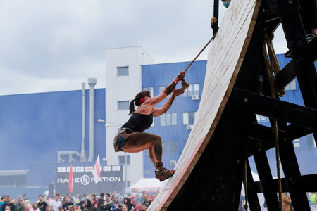 Kharkiv, Ukraine - June 5, 2021: Traditional Sports Races of Nation.のeditorial素材