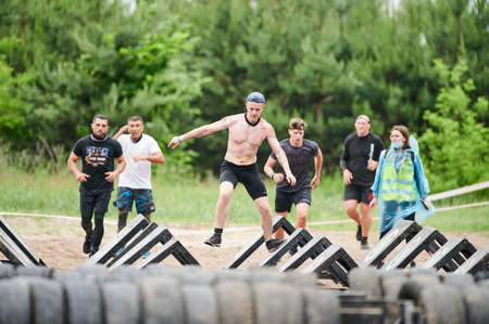 Kharkiv, Ukraine - June 5, 2021: Traditional Sports Races of Nation.のeditorial素材