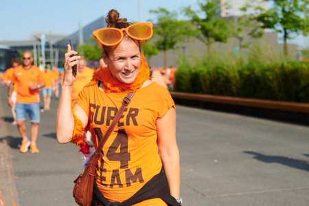 AMSTERDAM, NETHERLANDS - JUNE 17, 2021: FANS of EURO 2020.のeditorial素材