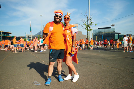 AMSTERDAM, NETHERLANDS - JUNE 17, 2021: FANS of EURO 2020.のeditorial素材
