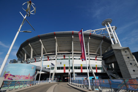 AMSTERDAM, NETHERLANDS - JUNE 17, 2021: Johan Cruijff ArenA (Amsterdam Arena). EURO 2020. The football match Austria vs Netherlandsのeditorial素材