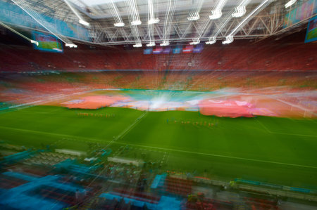 AMSTERDAM, NETHERLANDS - JUNE 17, 2021: Motion photo of open EURO 2020 ceremony at Johan Cruijff ArenA (Amsterdam Arena). The football match Austria vs Netherlandsのeditorial素材