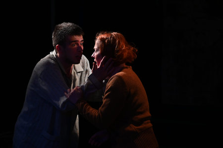 KHARKIV, UKRAINE - JUNE 27, 2021: Theater Post Scriptum. The night of the gelver