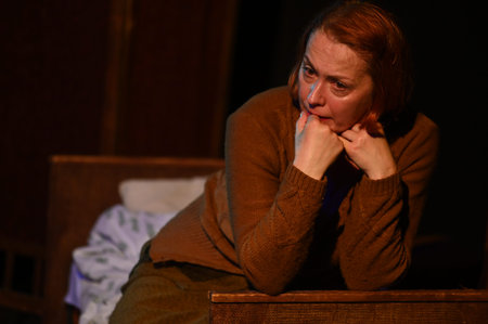 KHARKIV, UKRAINE - JUNE 27, 2021: Theater Post Scriptum. The night of the gelver