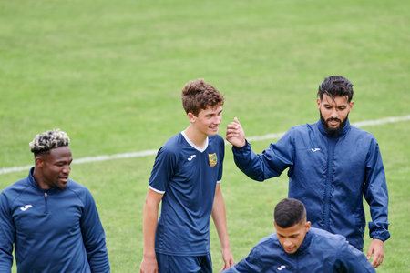 KHARKIV, UKRAINE - JULY 6, 2021: Pre season football match FC Metallist - FC Kvadro
