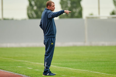 KHARKIV, UKRAINE - JULY 6, 2021: Pre season football match FC Metallist - FC Kvadro