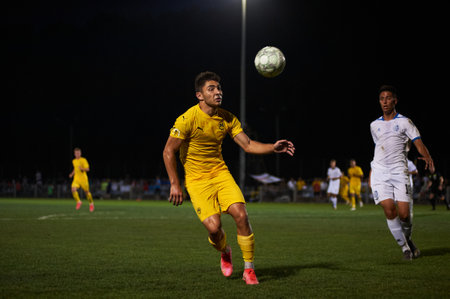 Kharkiv, Ukraine - August 5, 2021: The football match of UPL championship U19 Metallist 1925 vs Chornomorecのeditorial素材