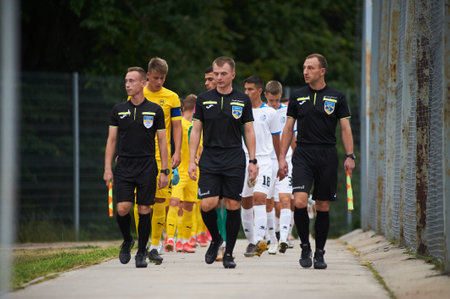 Kharkiv, Ukraine - August 5, 2021: The football match of UPL championship U19 Metallist 1925 vs Chornomorecのeditorial素材