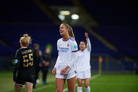 KHARKIV, UKRAINE - OCTOBER 6, 2021: Caroline Moller. the UEFA Women Champions League match between FC Kharkiv vs FC Real Madridのeditorial素材
