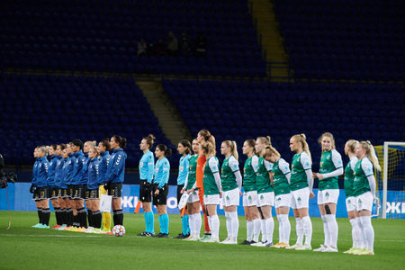 KHARKIV, UKRAINE - NOVEMBER 9, 2021: the match Women Champions League WFC Kharkiv vs WFC Breidablikのeditorial素材