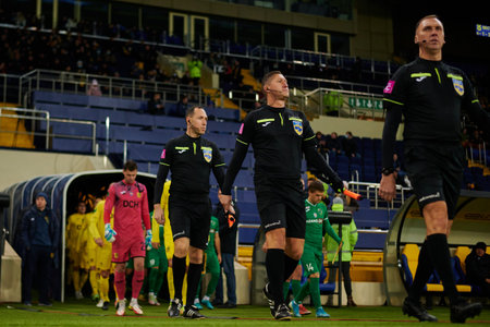 KHARKIV, UKRAINE - NOVEMBER 13, 2021: The football match of Ukrainian PFL FC Metalist vs...