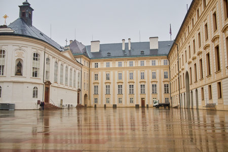 PRAGUE, CZECH REPUBLIC, 29 OCTOBER 2018: New Royal Palace in Prague Castle Hradcany,のeditorial素材