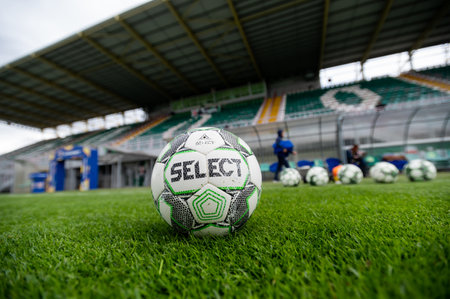 KYIV, UKRAINE - NOVEMBER 7:  Obolon stadium before match Metalist 1925 vs Obolonのeditorial素材