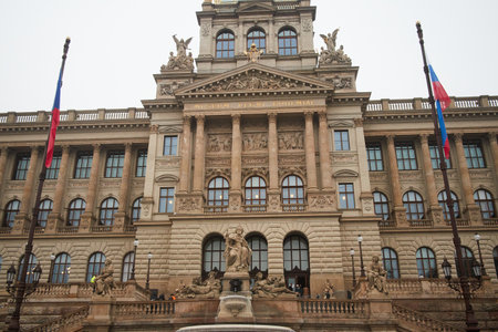 PRAGUE, CZECH REPUBLIC, 29 OCTOBER 2018: Narodni muzeum and wenceslas squareのeditorial素材