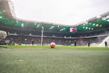 MOENCHENGLADBACH, GERMANY - APRIL 3, 2022: Football match of Bundesliga Borussia Moenchengladbach vs Mainzのeditorial素材