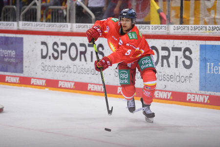 GERMANY, DUESSELDORF - APRIL 1, 2022: Nicolas Geitner (D). The match of Deutsche Eishockey Liga (DEL) Dのeditorial素材