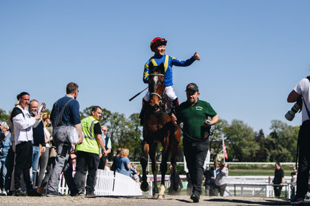 GERMANY, COLOGNE - APRIL 18, 2022: Horseracing FC-Renntag - Carl Jaspers Preis during sunny weather.
