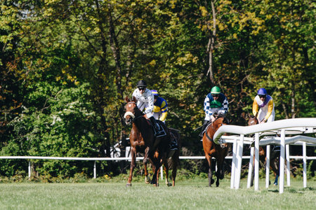 GERMANY, COLOGNE - APRIL 18, 2022: Horseracing FC-Renntag - Carl Jaspers Preis during sunny weather.のeditorial素材
