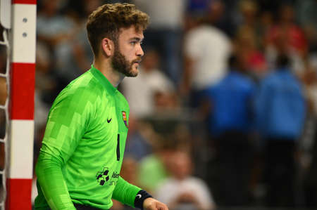 COLOGNE, GERMANY - JUNE 18, 2022: 1  Gonzalo PÃ©rez de Vargas (c). Semifinal THW Kiel - Barca EHF FINAL4 Menのeditorial素材