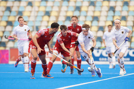 MONCHEGLADBACH, GERMANY - MAY 5, 2022: Sam Ward during the FIH Pro League game between the Germany and England at the SparkassenParkのeditorial素材