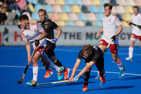 MONCHEGLADBACH, GERMANY - MAY 4, 2022: the FIH Pro League Men game between the Germany and England at the SparkassenParkのeditorial素材