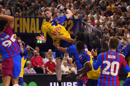 COLOGNE, GERMANY - JUNE 19, 2022: 2  Branko VujoviÄ. EHF FINAL4 Men Barca - Lomza Vive Kielceのeditorial素材