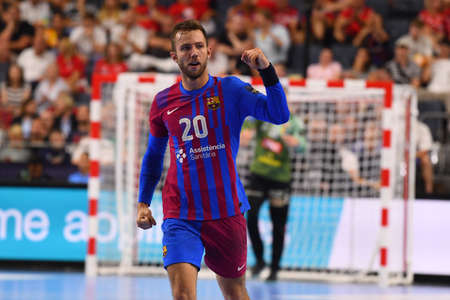 COLOGNE, GERMANY - JUNE 19, 2022: 20  Aleix GÃ³mez. EHF FINAL4 Men Barca - Lomza Vive Kielceのeditorial素材