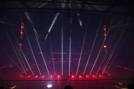 COLOGNE, GERMANY - DECEMBER 3, 2022:  Rhein-Energie Stadion. Winter Game. Hockey match DEL Koelner Haie - Adler Mannheimのeditorial素材