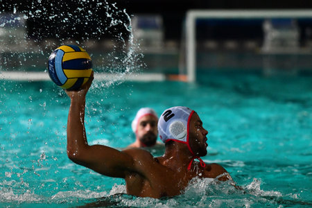 DUISBURG, GERMANY - 07 DECEMBER 2022: Waterpolo match of 1. Bundesliga Vorrunde A ASC Duisburg vs Wfr. Spandau 04のeditorial素材