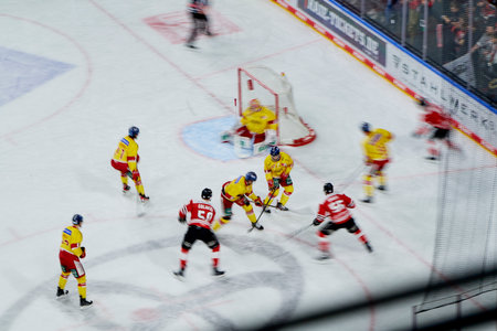 COLOGNE, GERMANY - JANUARY 2, 2023: Hockey match DEL KÃ¶lner Haie - DÃ¼sseldorfer EGのeditorial素材