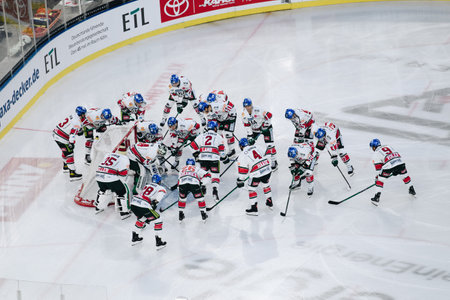 COLOGNE, GERMANY - JANUARY 08, 2023:  Hockey match DEL Koelner Haie - Augrsburger Panterのeditorial素材