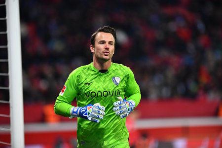 LEVERKUSEN, GERMANY - 25.01.23: Manuel Riemann. The Bundesliga match FC Bayer 04 Leverkusen vs VfL...