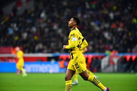 LEVERKUSEN, GERMANY - 29.01.23: Jude Bellingham. The Bundesliga match FC Bayer 04 Leverkusen vs Borussia Dortmund at BayArenaのeditorial素材