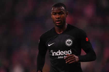 COLOGNE, GERMANY - 12.02.23: Evan Ndicka. The match of 1. Bundesliga 1. FC Koeln vs Eintracht Frankfurt at Rhein Energie Stadiumのeditorial素材