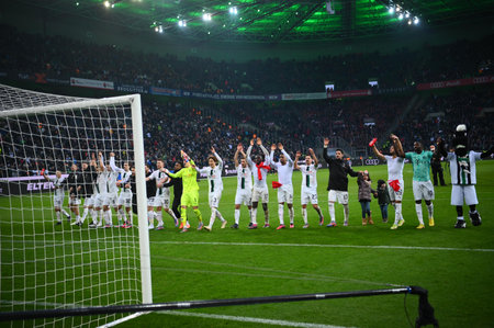 MOENCHENGLADBACH, GERMANY - FEBRUARY 18, 2023: The football match of Bundesliga Borussia MÃ¶nchengladbach vs Bayern Muenchenのeditorial素材