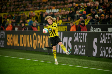 GERMANY, DORTMUND - MARCH 3, 2023: The match of Bundesliga Borussia Dortmund vs RB Leipzig at Signal Iduna Park at Signal Iduna Parkのeditorial素材