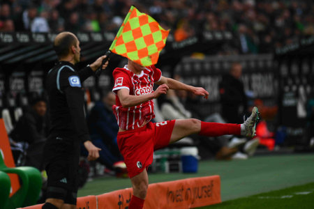 MOENCHENGLADBACH, GERMANY - MARCH 4, 2023: The football match of Bundesliga Borussia MÃ¶nchengladbach vs Freiburgのeditorial素材
