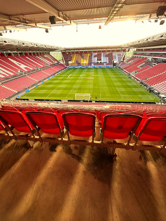 MAINZ, GERMANY - 25.03.23: Mewa Arena - the official playground of FC Mainz 05. The football match between Germany vs Peru.のeditorial素材